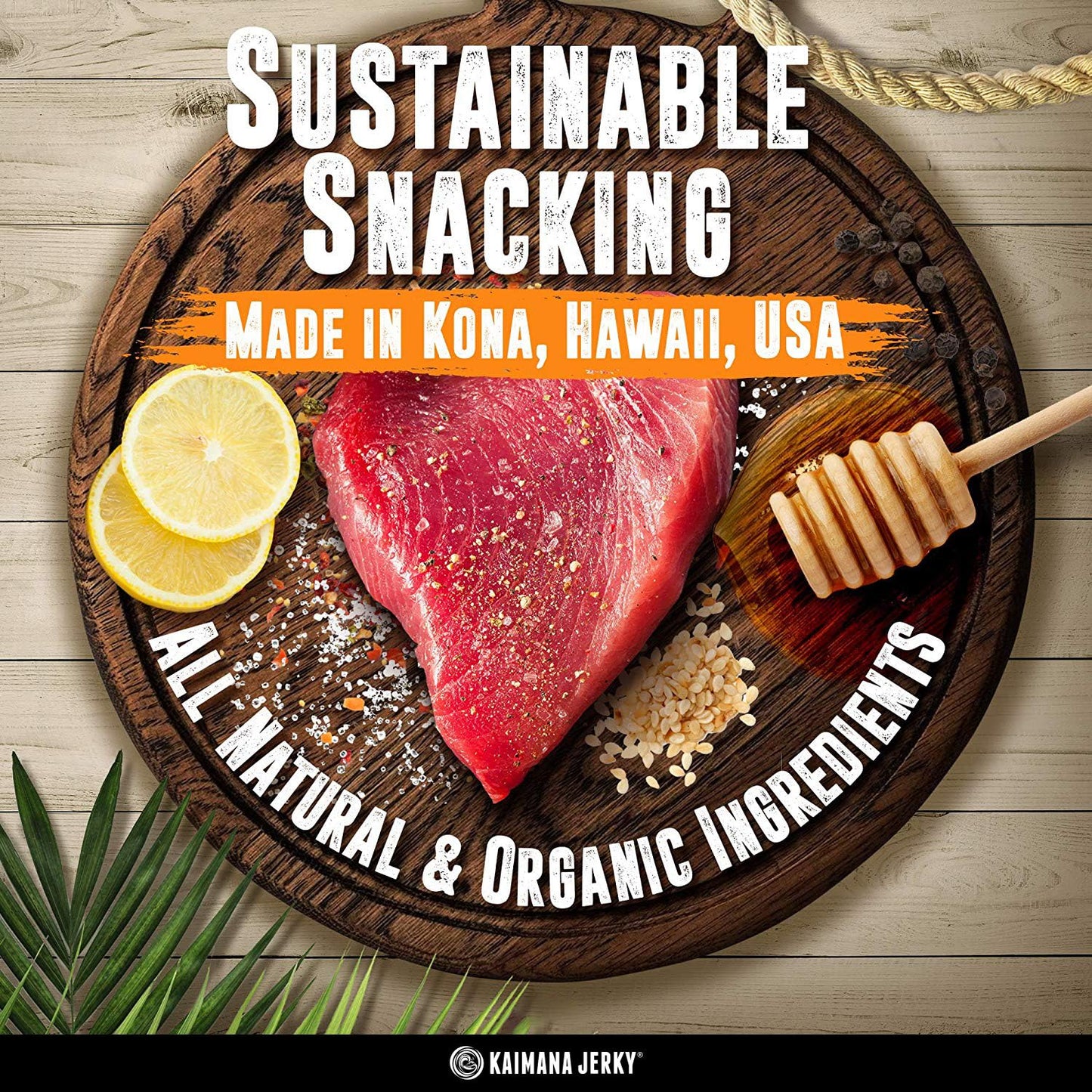 Kaimana Jerky Ahi Tuna Sampler Bundle - All Natural & Wild Caught Tuna Jerky. Made in USA. 9g Protein & Good Source Of Omega-3's (10 pack, 0.50 oz)