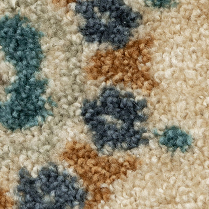 Maples Rugs Reggie Floral Runner Rug - Made in USA - Washable, Non Slip Indoor Carpet for Kitchen, Hallway, and Laundry Room, 1'8 x 5, Beige