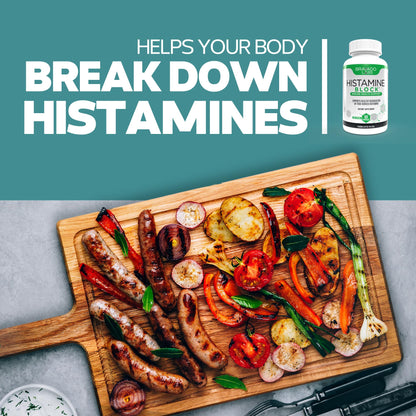 Bravado Labs Premium Histamine Block - Diamine Oxidase (DAO) Enzyme Formula - Advanced Support for Food-Derived Histamine Intolerance - Made in USA (60 Capsules)