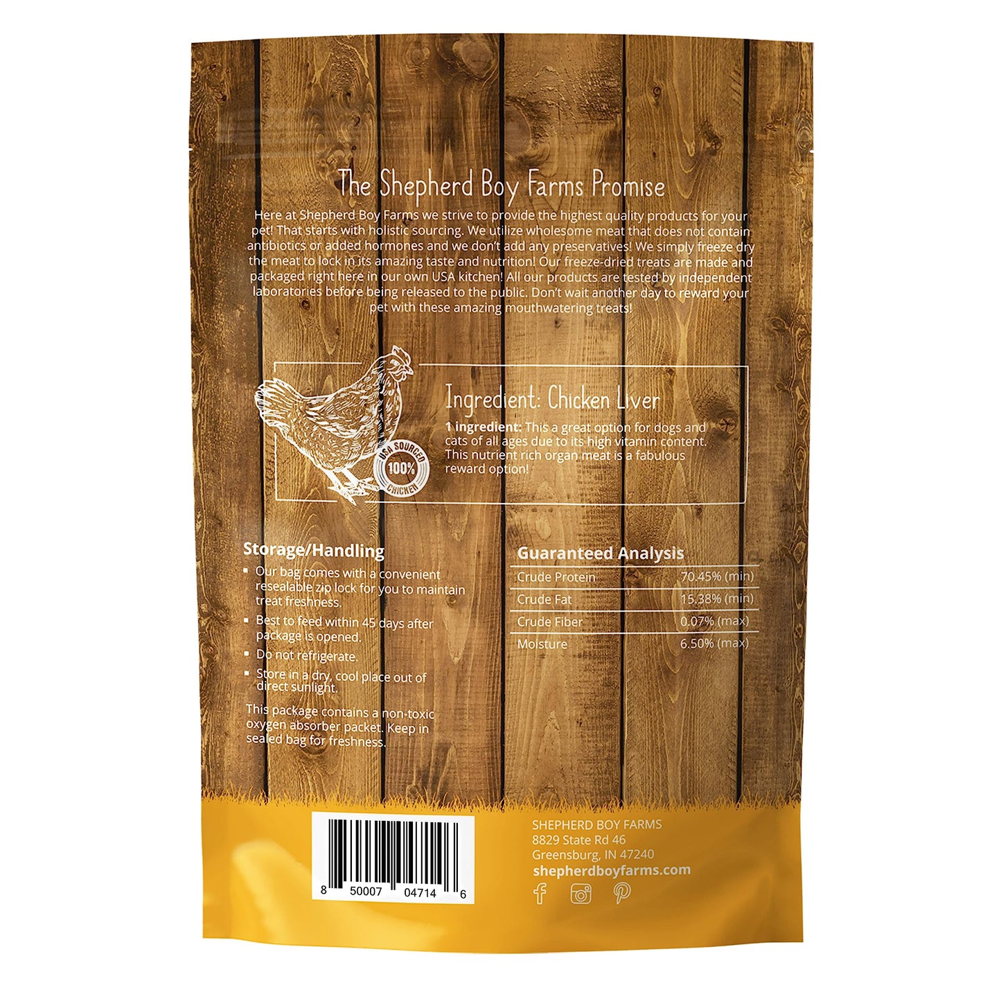 Shepherd Boy Farms Freeze Dried Dog and Cat Treats, Chicken Liver, All Natural Single Ingredient Freeze-Dried Dog Treat & Snacks, Made in USA, High Protein, Essential Nutrition Raw Food, 8oz