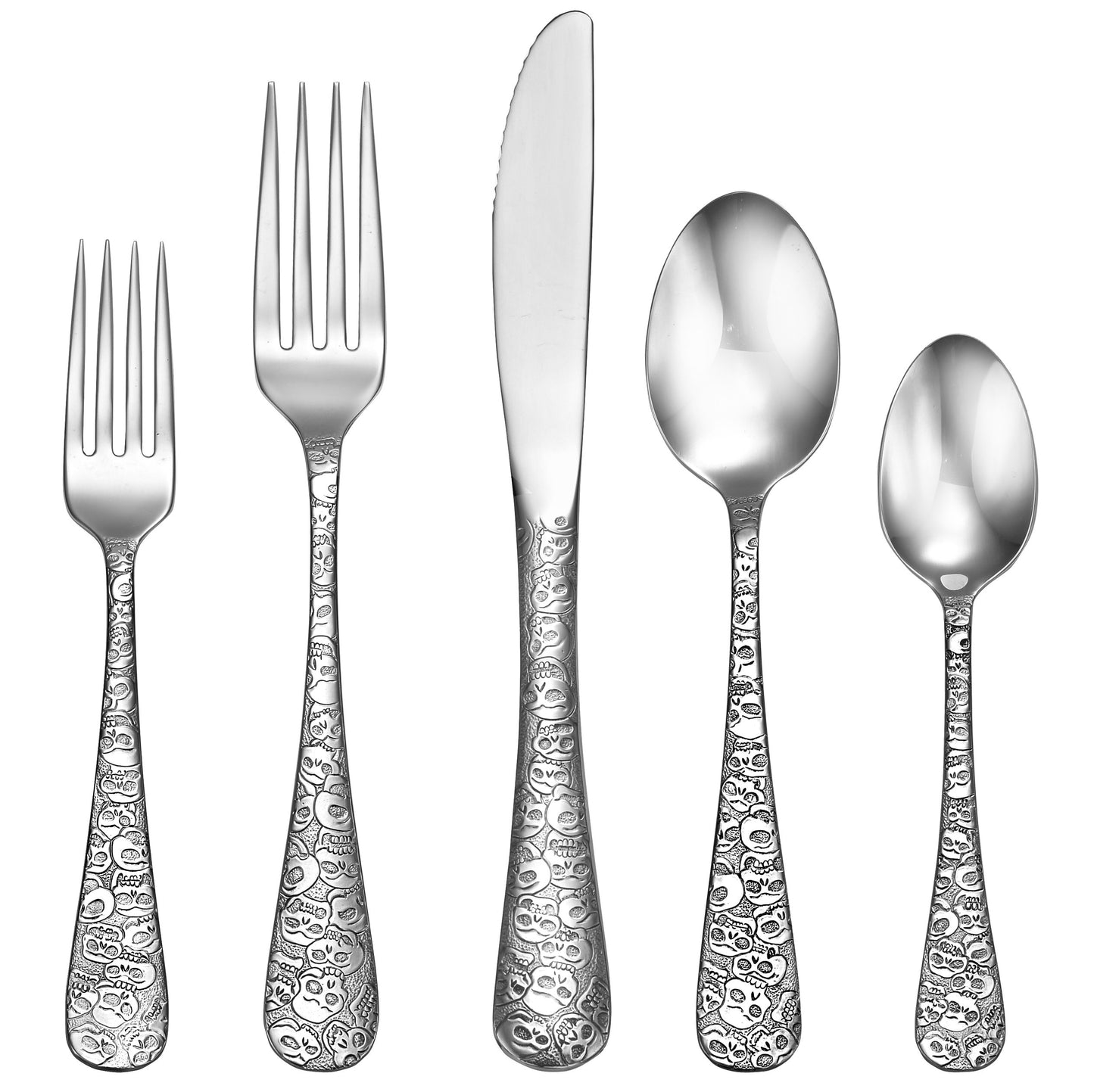 Liberty Tabletop Calavera (Skull) 65 Piece Flatware Set for 12 Silverware Made in USA