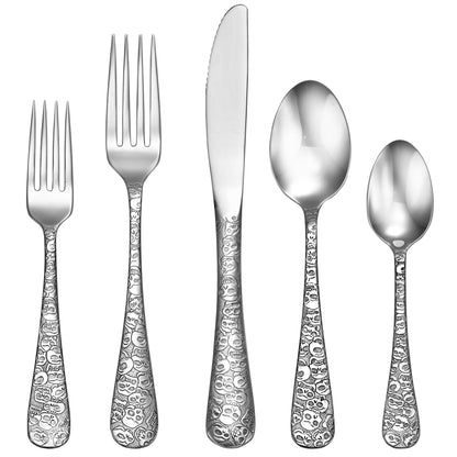 Liberty Tabletop Calavera (Skull) 20 Piece Flatware Set service for 4 18/10 Silverware Made in USA