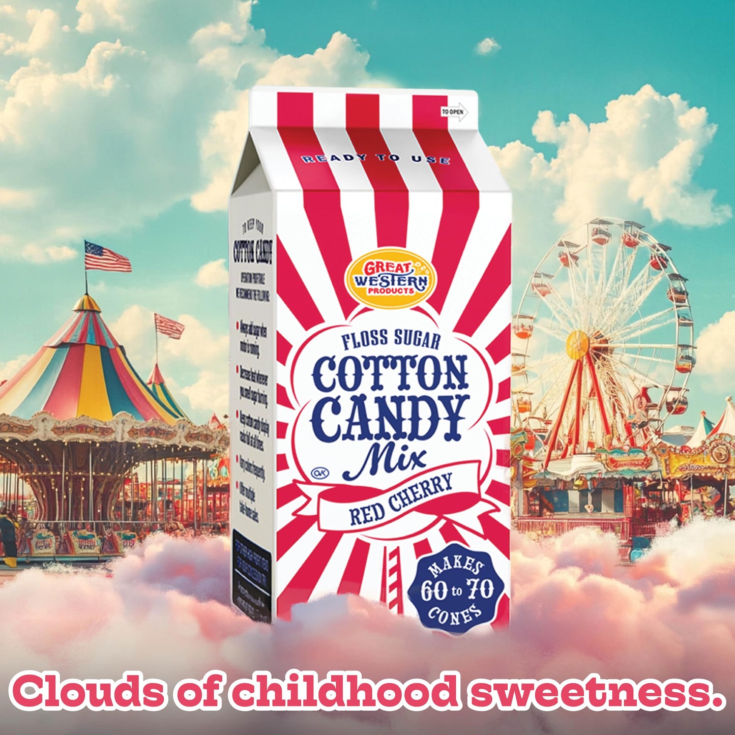 Premium America Strawberry Cotton Candy Floss Sugar Carnival-Style Fluffy Fun, Pre-Mixed & Ready to Use for Parties, Events & Festivals 3.25 lb Cartons Case of 3
