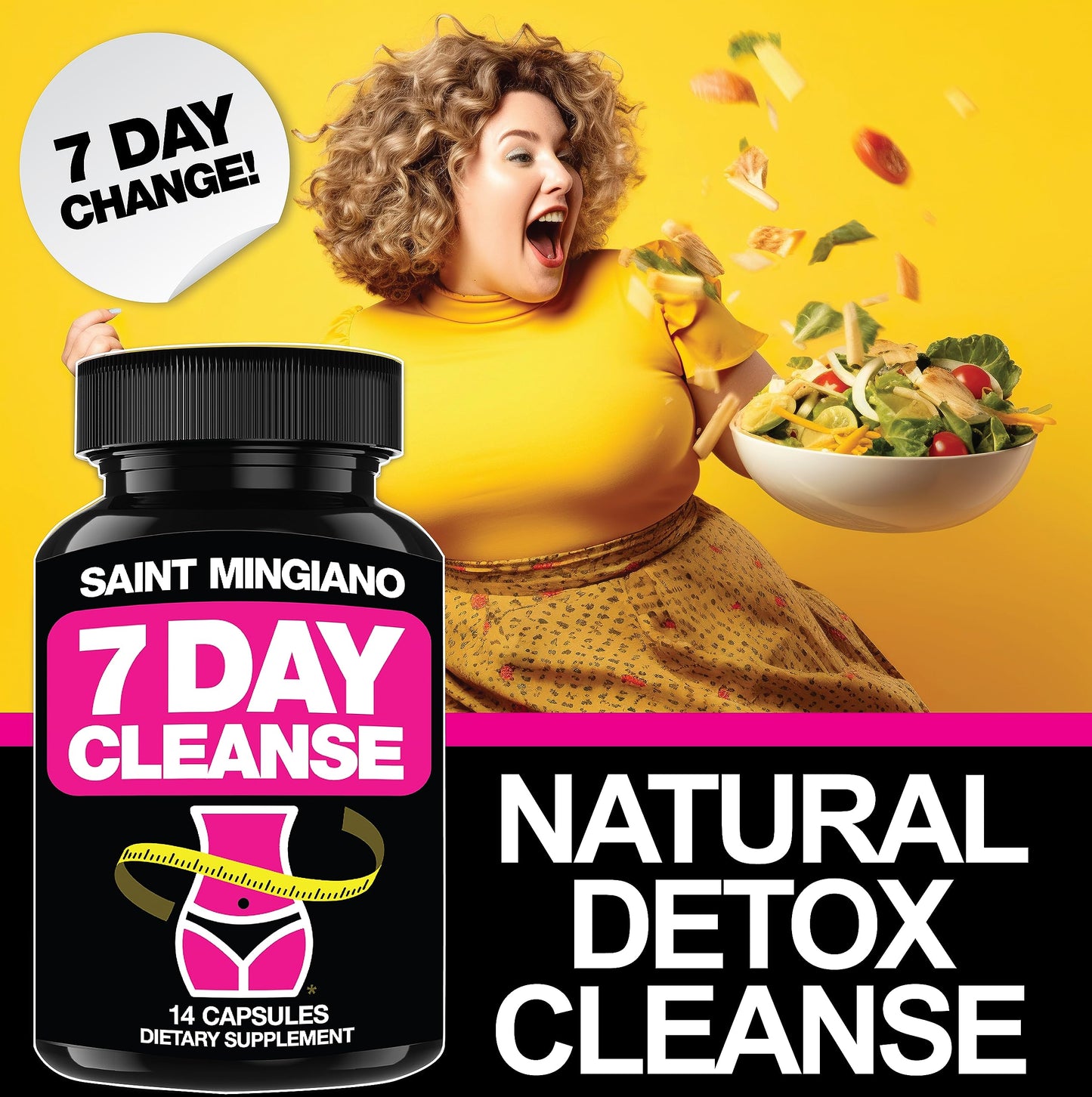 Saint Mingiano 7 Day Cleanse Program | Colon Detox with Natural Laxative for Constipation & Bloating | Extra-Strength Senna Leaf Supplements | Strong for Some People.