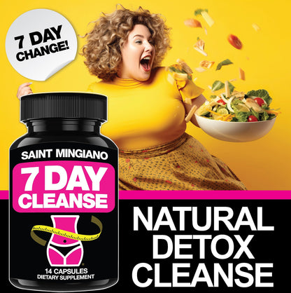 Saint Mingiano 7 Day Cleanse Program | Colon Detox with Natural Laxative for Constipation & Bloating | Extra-Strength Senna Leaf Supplements | Strong for Some People.