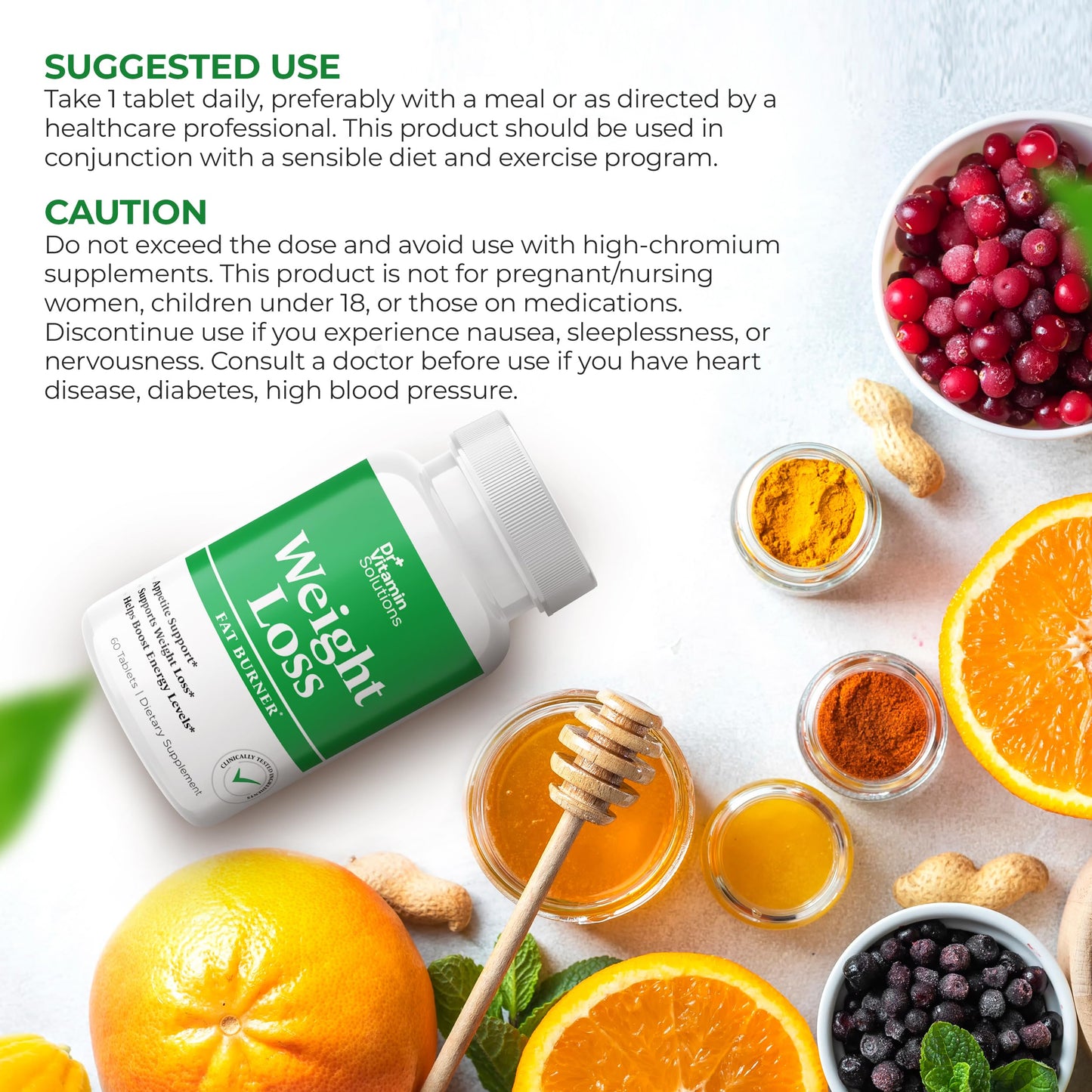 Fat Burner for Women & Men - Weight Loss Supplements with Green Tea Extract, Chromium, Vitamin B6 - Energy Booster, Belly Fat Burner & Appetite Suppressant Diet Pills - 60 Tablets