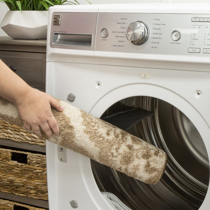 Maples Rugs Vivian Medallion Area Rugs - Made in USA - Washable, Non Slip, Pet-Friendly Mat for Bedroom, Office, and Entryway, 3'4 x 5'', Neutral