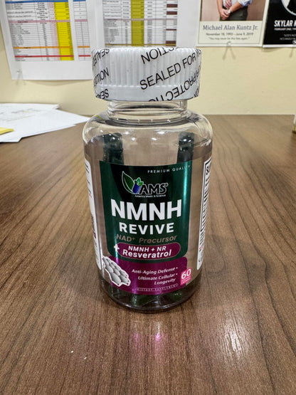 America Medic & Science NMNH Revive – Dual NAD+ Precursor Supplement for Longevity, Healthy Aging, Energy, Metabolic Function, Skin & Cellular Health – 60 Capsules for Daily Vitality