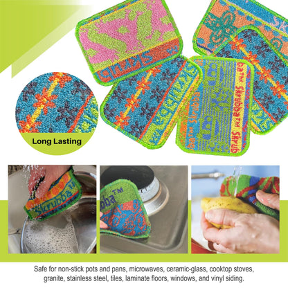 Wet-it! Skrubba 3-Pack Reusable Dish Scrubbers – Non-Scratch Scouring Pads for Kitchen & Household – Eco-Friendly, Dishwasher Safe Scrub Sponges for Dishes, Pots & Pans (Vogue)