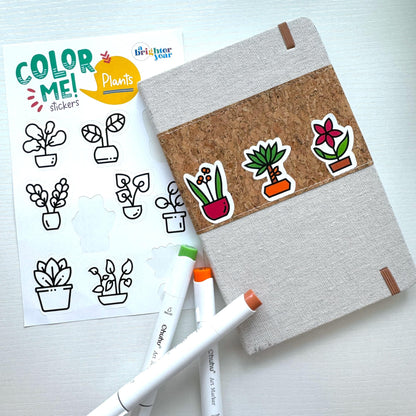 A Brighter Year Color-Your-Own Sticker Bundle, Birds, Bugs & Botany Edition - 3-Pack of 8.5” x 5.5” Sheets of 10 Stickers Each – Stickers are 1.5-2” x 2-3” - Notebooks, Planner, Gift