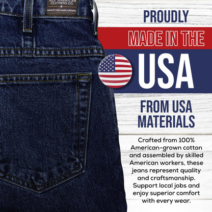 All American Clothing Men's Original Gusseted Jeans – Premium 15 oz. Denim, Made in USA, Comfortable Relaxed Fit, Durable Workwear – Reliable, Sturdy, Lifetime Jeans