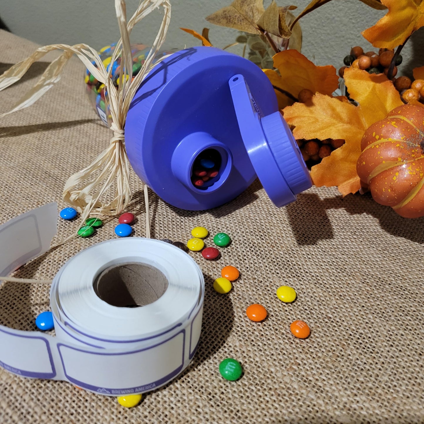 Brewing America Nesting Jar with Drinking Lid as Travel Cup, 1 Pint (16 oz) with Purple Pouring Lid on Wide Mouth Ball Nesting Mason Jar, To Go Drink Cup, 1-Pack