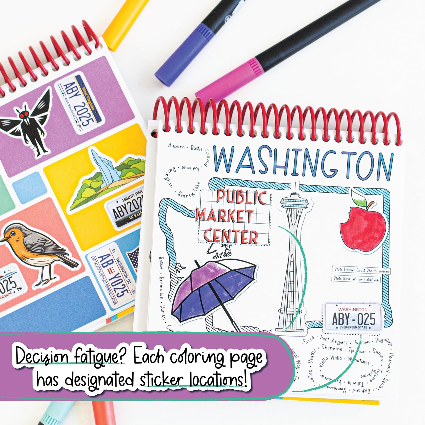 A Brighter Year Roadtrip Trinkets Deluxe Spiral Coloring and Sticker Book