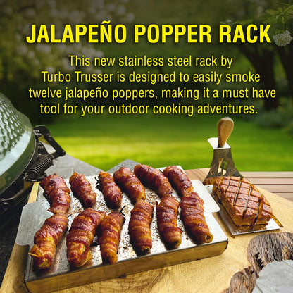 TURBO TRUSSER I Jalapeno Popper Rack I Easily Make Twelve Jalapeno Poppers Cut in Half I Dishwasher Safe I Made in USA I 1 Rack