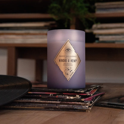 Manly Indulgence Hinoki & Hemp Scented Jar Candle, Rebel Collection, 2 Wick, Purple, 22 oz - Up to 120 Hours Burn