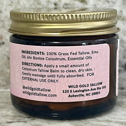 100% Grass Fed Tallow Balm with First Colostrum, Rose Oil & Emu Oil - Handmade in USA Whipped Beef Tallow for Face and Body, Beef Tallow for Skin Tallow Moisturizer (Mountain Rose) Scent