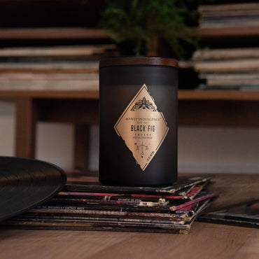 Manly Indulgence Black Fig Scented Jar Candle, Rebel Collection, 2 Wick, Black, 22 oz - Up to 120 Hours Burn