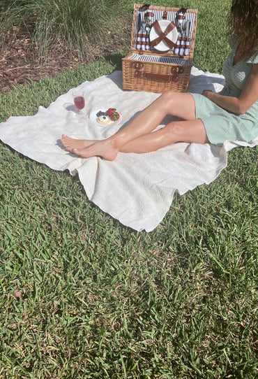 Country Cottons 100% Cotton, 100% Made in The USA Utility Blanket 60"x48" for Travel or Home (Sage Green)