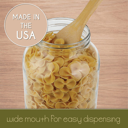 kitchentoolz 1 Gallon Glass Large Mason Jar Wide Mouth with Metal Airtight Lids (4 Pack) - Fermentation Kombucha Kefir Kimchi - Storing Canning Pickling Containers -Gold Lids