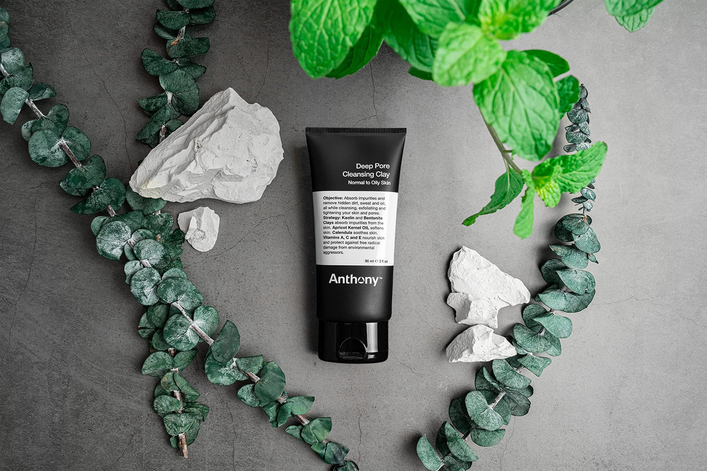 Anthony Press Reset Trio, Deep Pore Cleansing Clay, Glycolic Facial Cleanser and All-Purpose Facial Moisturizer
