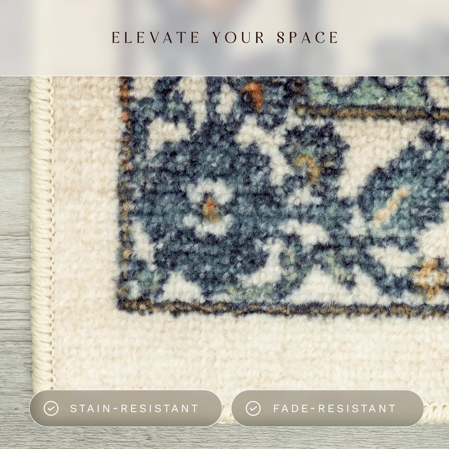 Maples Rugs Benton Oriental Area Rugs – Made in USA – Washable, Non Slip Indoor Carpet for Entryway, Foyer, Kitchen, and Bathroom, 30" x 46", Beige/Multi