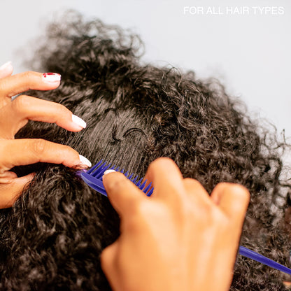 Allegro Combs 60 Parting Three Row Combs Salon Hairstylist Hairdresser Detangle Combs For Natural Hair And Wigs For Curly Hair Made In The Usa 2 Pcs. (Purple)