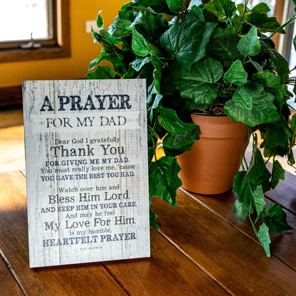 DEXSA Prayer for My Dad Wood Frame Wall Plaque for Father’s Day, Birthday Gift for Dad | Made in USA | Bonus Dad Gift, Father-in-Law Picture Frame | Best Dad Plaque from Son or Daughter