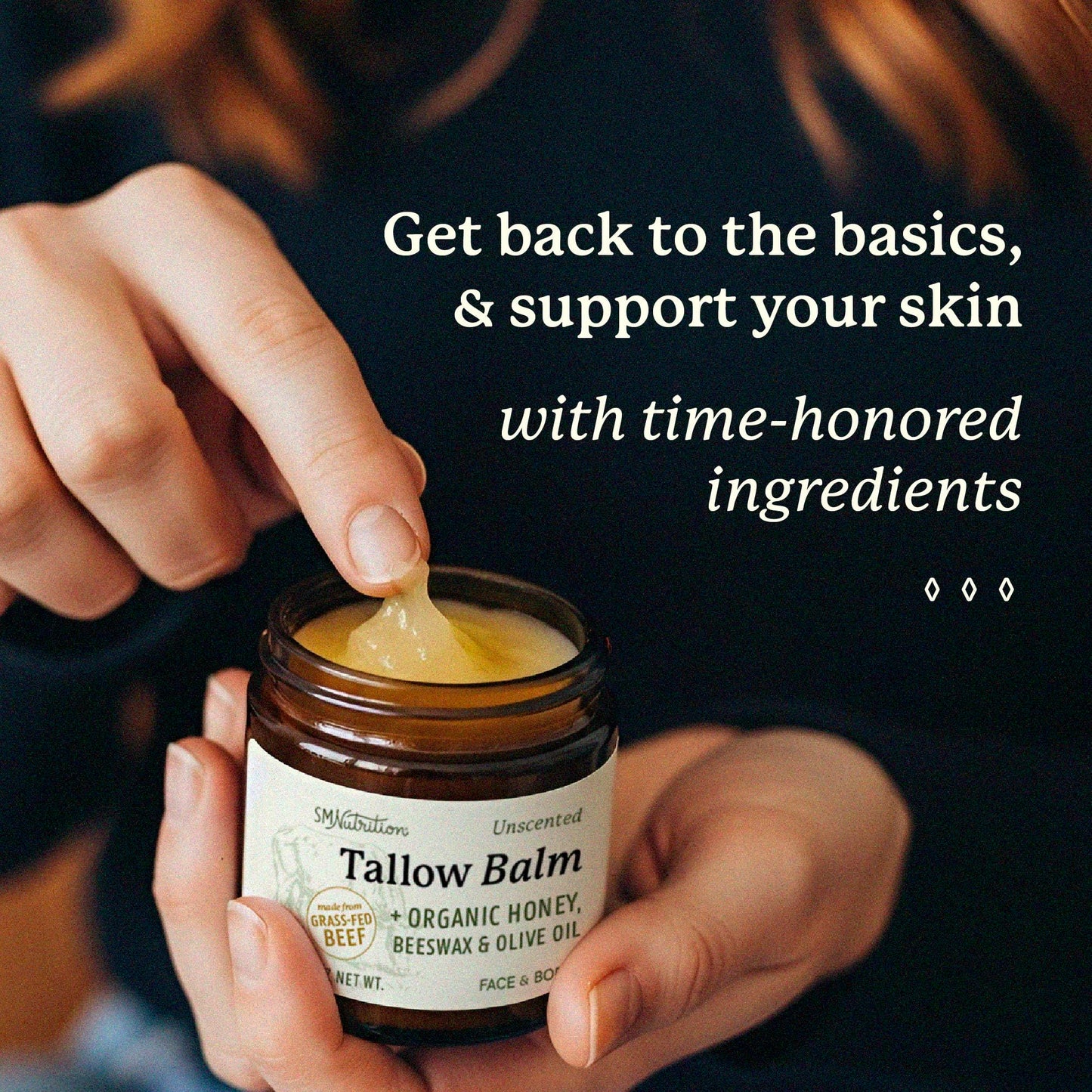 Beef Tallow Honey Balm | Face & Body | With Organic Honey, Beeswax & Olive Oil | Face Moisturizer & Body Balm | Grass Fed Beef Tallow for Skin Support | Paraben, BPA & Cruelty-Free | Unscented, 2 oz