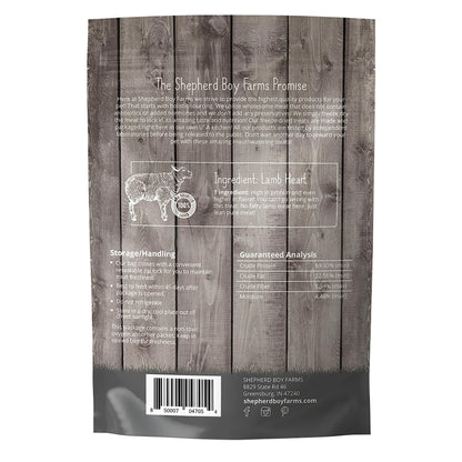 Shepherd Boy Farms Freeze Dried Dog and Cat Treats, Lamb Heart, All Natural Single Ingredient Freeze-Dried Dog Treat & Dog Snacks, Made in USA, High Protein, Essential Nutrition of Raw Dog Food, 8oz