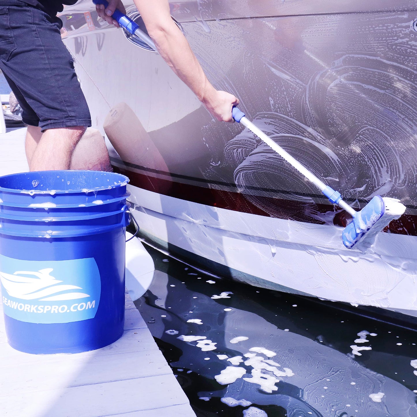 Seaworks Instant Boat Hull Stain Remover, Gel Cleaner - Remove Stains, Quart