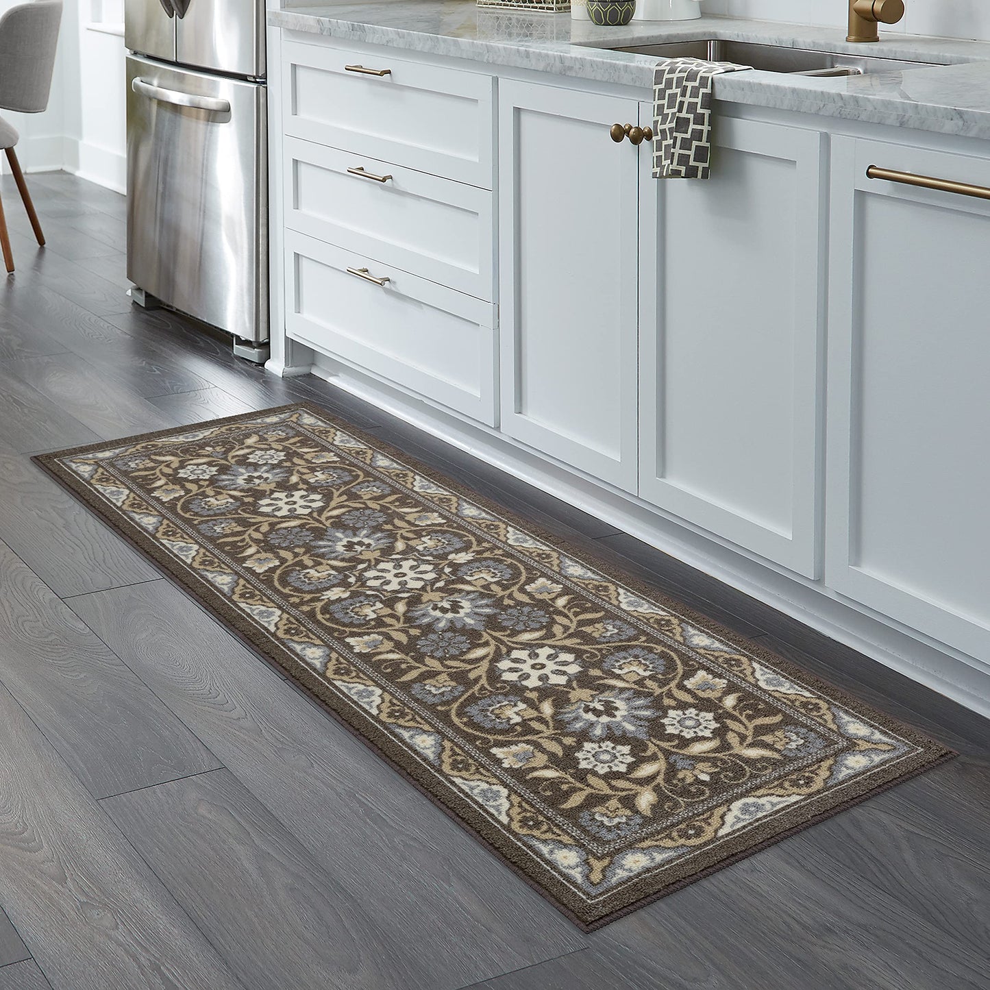 Maples Rugs Florence Runner Rug Non Slip Washable Hallway Entry Carpet [Made in USA]