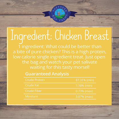 Shepherd Boy Farms Freeze Dried Dog and Cat Treats, Chicken Breast, All Natural Freeze-Dried Dog Treat & Snacks, Made in USA, High in Protein, Nutrition of Raw Food, Single Ingredient