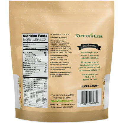 Nature's Eats Natural Sliced Almonds, 16 Ounce
