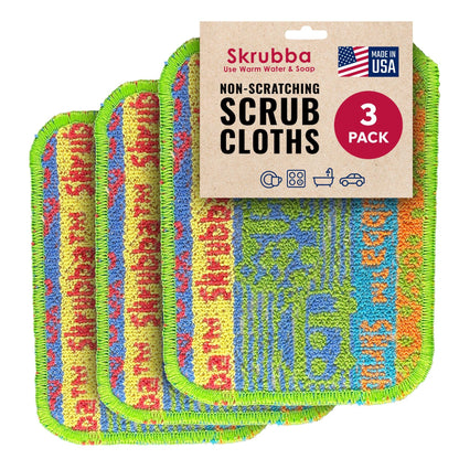 Wet-It Skrubba Non-Scratch Scouring Pad – European Scrubby Sponge for Kitchen, Dishes, Pots, Pans, Glass & Cookware – Durable Reusable Pad with RV Camper Design