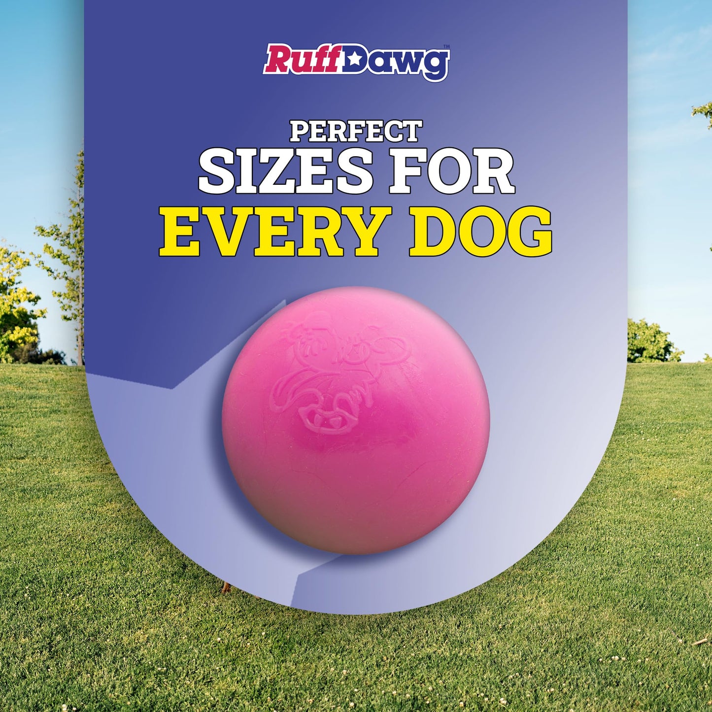 Ruff Dawg Ball XL - Tough and Durable Dog Toy for Large Breeds - Made in The USA - Bright Neon Colors for Fetch and Play on Land or Water