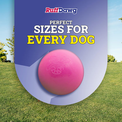 Ruff Dawg Ball XL - Tough and Durable Dog Toy for Large Breeds - Made in The USA - Bright Neon Colors for Fetch and Play on Land or Water