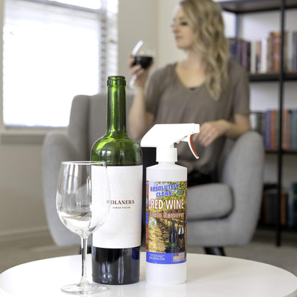 Amazing Red Wine Stain Remover – Natural Enzymes Eliminate Wine Stains Fast - Cleans Carpet, Upholstery, Clothing, Table Cloth & More - USA Made (16oz)