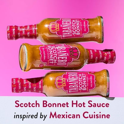 Tabañero Scotch Bonnet Pepper Hot Sauce, 5 oz Bottle, All-Natural Gourmet Heat, Perfect for Tacos, Wings, Eggs, Gluten-Free, Vegan, Kosher, USA Made,