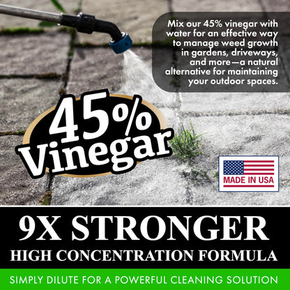 Nature's Freedom 45% Concentrated Vinegar, 1 Gallon - Dilutes to 9 Gallons - 9x Strength Multi-Purpose Solution