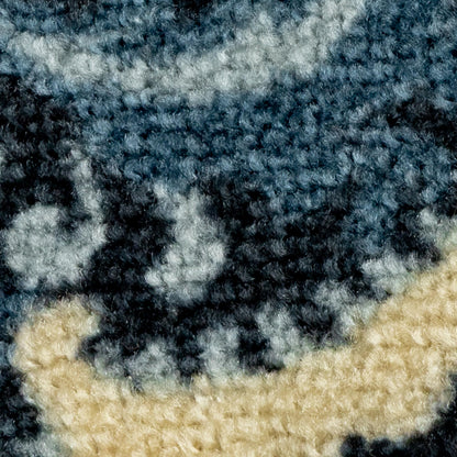 Maples Rugs Vivian Medallion Area Rugs - Made in USA - Washable, Non Slip, Pet-Friendly Mat for Bedroom, Office, and Entryway, 3'4 x 5', Persian Blue