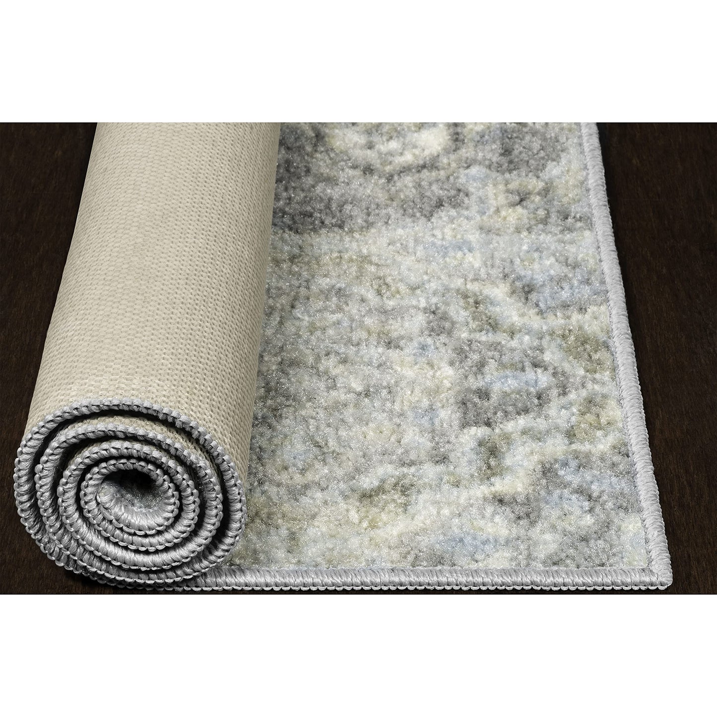 Maples Rugs Vintage Patchwork Distressed 1'8 x 2'10 Non Skid Washable Throw Rugs [Made in USA] for Entryway and Bedroom, Teal