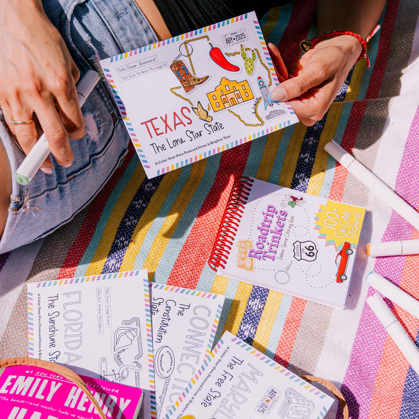 A Brighter Year Color Your Own Postcard - Washington State - 5"x 7", Premium Quality, Sturdy Cardstock, Sized for Mailing, Illustrations - Stress & Anxiety Relief