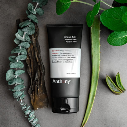 Anthony Shave Essentials Set, Pre-Shave and Conditioning Beard Oil, Shave Gel for Men with Sensitive Skin and Ingrown Hair Treatment for Men