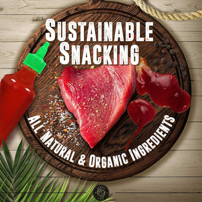 Kaimana Ahi Tuna Jerky Sriracha 2 Ounce - Paleo Style - Premium Fish Jerky Made in the USA. High in Omega 3's, All Natural and Wild Caught (2 Ounce (Pack of 1), (Sriracha)