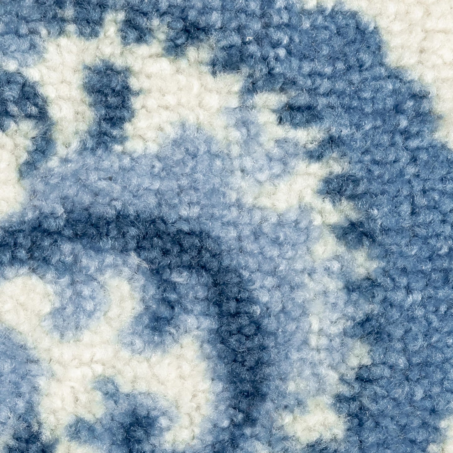 Maples Rugs Vivian Medallion Area Rugs - Made in USA - Washable, Non Slip, Pet-Friendly Mat for Bedroom, Office, and Entryway, 3'4 x 6', Blue/White