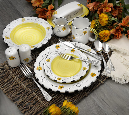 Liberty Tabletop Honey Bee 65pc Flatware Set Service For 12 Serving Set Included Silverware MADE IN USA 18/10