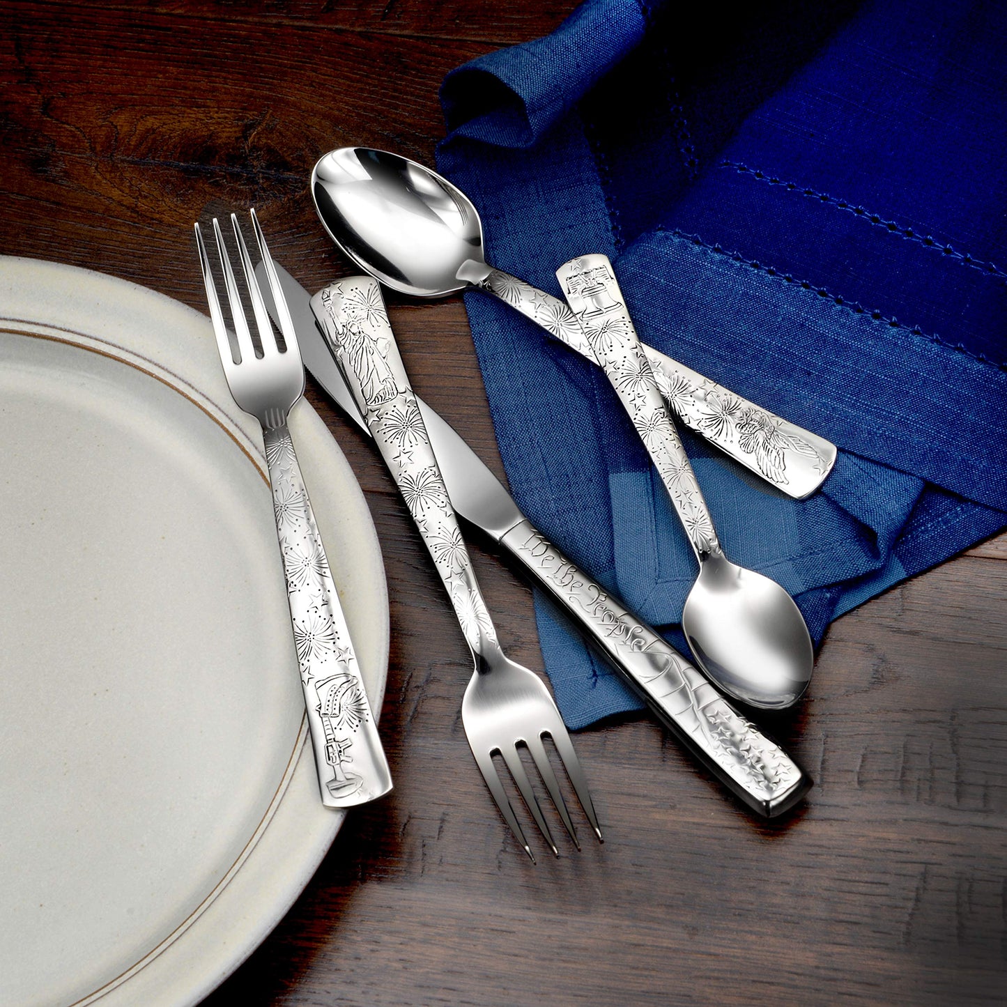 Liberty Tabletop Liberty 65pc Flatware Set Service For 12 Serving Set Included MADE IN USA