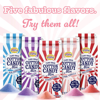 Premium America Pink Vanilla Cotton Candy Floss Sugar Carnival-Style Fluffy Fun, Pre-Mixed & Ready to Use for Parties, Events & Festivals 3.25 lb Cartons Case of 3