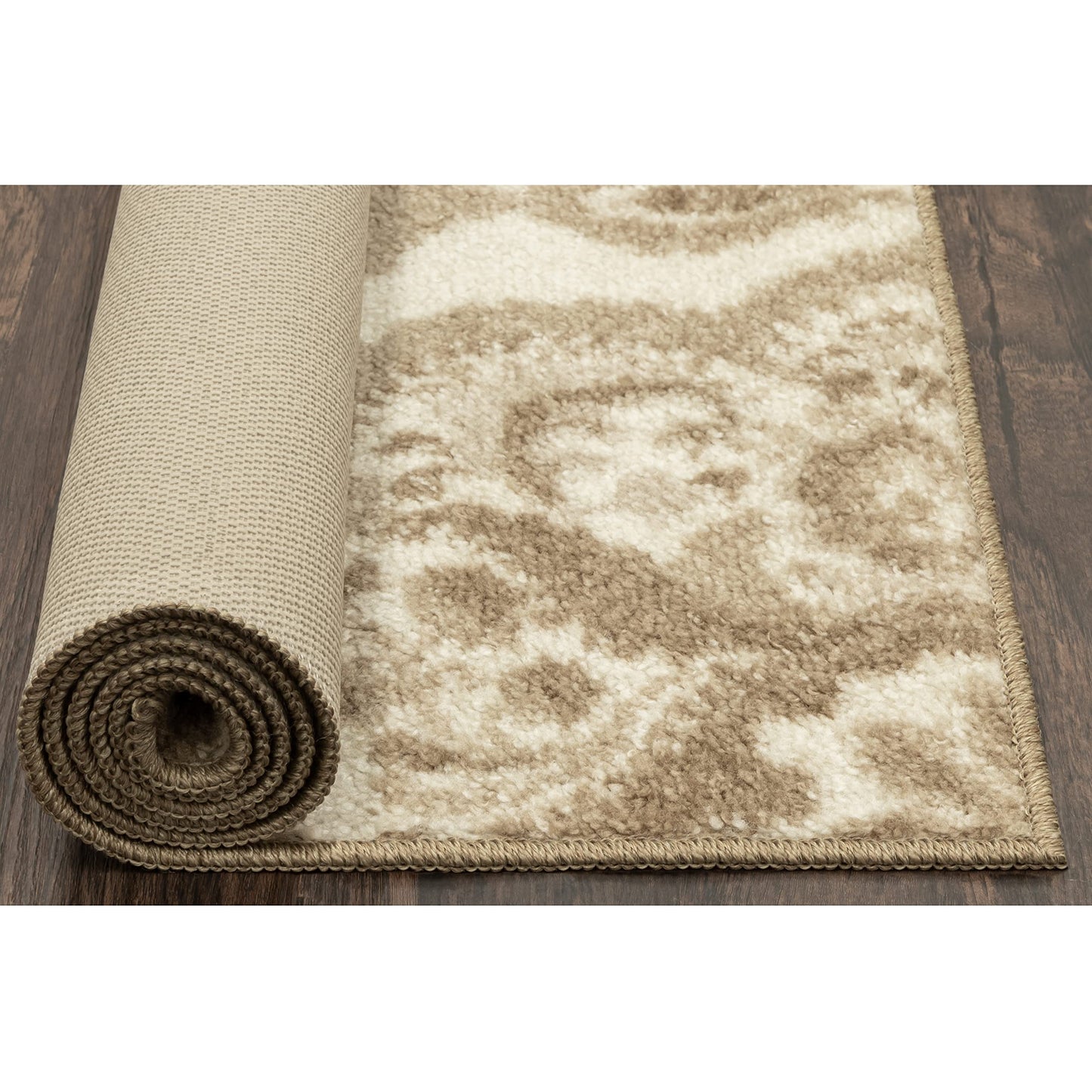 Maples Rugs Vivian Medallion Area Rugs - Made in USA - Washable, Non Slip, Pet-Friendly Mat for Bedroom, Office, and Entryway, 3'4 x 5'', Neutral