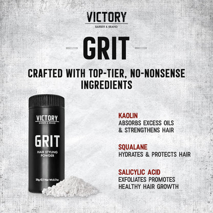Victory Barber & Brand Grit Styling Powder for Men Men’s Hair Products Made in the USA | Composite Clay Styling Powder | 0.35 oz